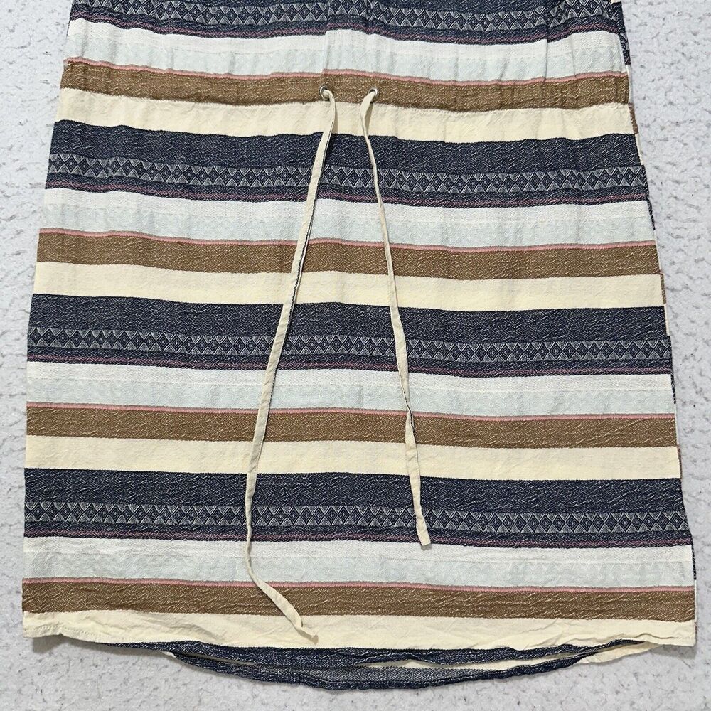 Mud Pie Women’s Medium A-Line Dress Cotton Textured Striped Collared Sleeveless - Picture 7 of 12